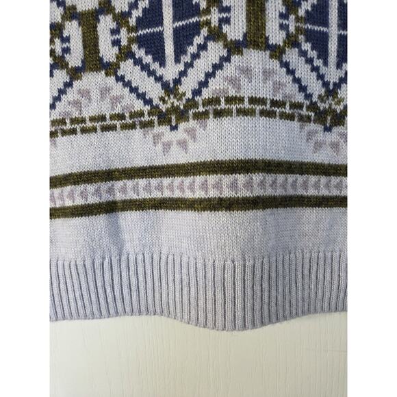 J Crew Pale Blue Wool Mohair Nordic Fair Isle Ski Pullover Sweater Women's Small - Picture 11 of 12